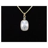 .925 Sterling Silver Moonstone Vermeil Pendant Necklace