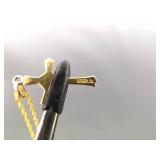 .925 Sterling Silver Vermeil Cross Pendant Necklace