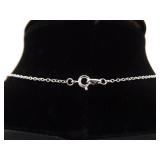 .925 Sterling Silver Crystal Bar Pendant Necklace