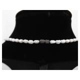 .925 Sterling Silver Genuine Pearl 16.5" Necklace