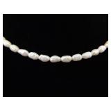.925 Sterling Silver Genuine Pearl 16.5" Necklace