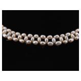 .925 Sterling Silver Clasp Genuine Pink Pearl Necklace