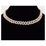 .925 Sterling Silver Clasp Genuine Pink Pearl Necklace