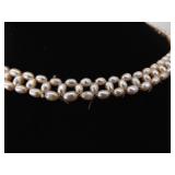 .925 Sterling Silver Clasp Genuine Pink Pearl Necklace