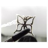 .925 Sterling Silver Butterfly Pendant Necklace