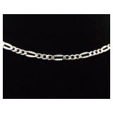 .925 Sterling Silver Styled Figaro Link Choker Necklace