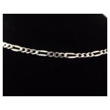 .925 Sterling Silver Styled Figaro Link Choker Necklace