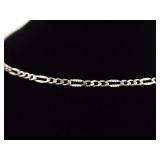 .925 Sterling Silver Styled Figaro Link Choker Necklace