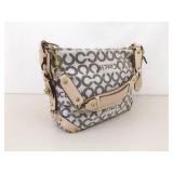 COACH Leah Op Art Coated Canvas Hobo Bag with Leather Accents