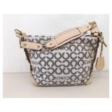 COACH Leah Op Art Coated Canvas Hobo Bag with Leather Accents