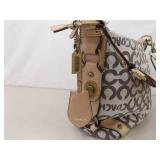 COACH Leah Op Art Coated Canvas Hobo Bag with Leather Accents