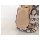 COACH Leah Op Art Coated Canvas Hobo Bag with Leather Accents