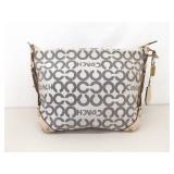 COACH Leah Op Art Coated Canvas Hobo Bag with Leather Accents