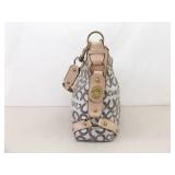 COACH Leah Op Art Coated Canvas Hobo Bag with Leather Accents