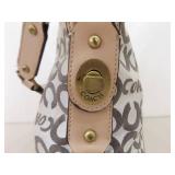 COACH Leah Op Art Coated Canvas Hobo Bag with Leather Accents