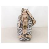 COACH Leah Op Art Coated Canvas Hobo Bag with Leather Accents