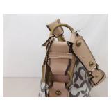 COACH Leah Op Art Coated Canvas Hobo Bag with Leather Accents