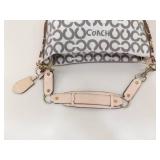 COACH Leah Op Art Coated Canvas Hobo Bag with Leather Accents