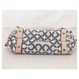 COACH Leah Op Art Coated Canvas Hobo Bag with Leather Accents
