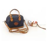 Dooney & Bourke All Weather Leather Norfolk Satchel, and Limited Edition Illustration Printed Canvas Wristlet