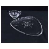 Lot of 2 NEW in Open Box Vintage Indiana Glass Snowflake 4 Person Luncheon Sets