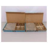 Lot of 2 NEW in Open Box Vintage Indiana Glass Snowflake 4 Person Luncheon Sets