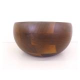 Vintage Richmond Cedar Works 9" Wood Bowl and 6 Upsala Teak Wood 5.25" Bowls