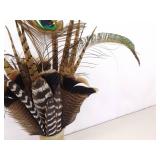 Lot of 3 Vintage Vases Full of Peacock etc. Feathers