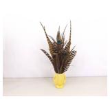 Lot of 3 Vintage Vases Full of Peacock etc. Feathers