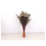 Lot of 3 Vintage Vases Full of Peacock etc. Feathers
