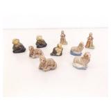 Lot of 9 Wade Red Rose Tea Figurines