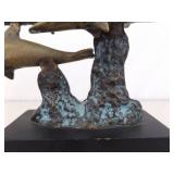 6.75" Tall Mounted Brass Dolphin Sculpture