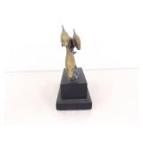 6.75" Tall Mounted Brass Dolphin Sculpture