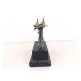 6.75" Tall Mounted Brass Dolphin Sculpture