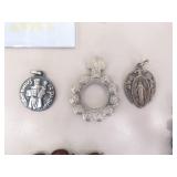 Lot of Misc Catholic Christian Statuettes, Rosaries, Charms, etc.