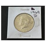 1969-D Kennedy Half Dollar 40% Silver