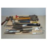 Assorted Tools - Hammer, Adjustable Wrenches, Chisles