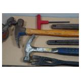 Assorted Tools - Hammer, Adjustable Wrenches, Chisles