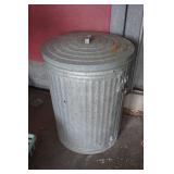 Galvanized Trash Can with Lid