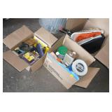 Assorted Painting Tools and Supplies - Rollers, Paint, Brushes