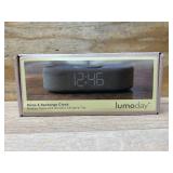 Fabric Digital Alarm Clock for Bedroom with Wireless Charging, USB-C Port, Dual Alarm, 30-Min Snooze, Dimmable Display, Ambient Light, Battery Backup, Modern Bedside Clock (Gary)