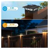 JOFIOS Solar Post Cap Lights Outdoor 12pack, Waterproof Solar Powered Deck Fence Post Lights for 4x4 Wood/Vinyl Posts, Solar Outdoor LED Light with Cool/Warm Lighting Decorate Garden Patio Porch
