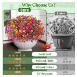 Yastouay Artificial Flowers for Outdoors, 36 Bundles UV Resistant Artificial Outdoor Flowers, Realistic Fake Outdoor Flowers Plant Faux Flowers for Outdoor Planters Front Porch Patio Window Box
