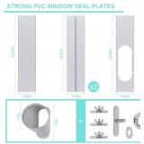Portable Air Conditioner Window Kit with Coupler, 5.9 Inch Adjustable Window Seal Plate for A/C Units, Universal Sliding AC Vent Kit for Ducting