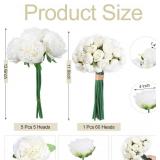 XunYee 85 Pcs White Artificial Peonies Faux Silk Flowers Bulk for Vase Spring Vintage Faux Peony Bouquet Florals Stems Arrangements for Wedding Table Centerpiece Farmhouse Birthday Vase Filler