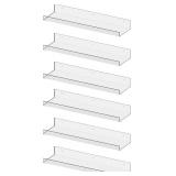 RLAVBL 6 Pack Acrylic Shelves, 15" Floating Wall Shelves for Bedroom, Living Room, Bathroom, Kitchen Storage