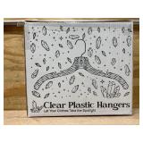 HOUSE DAY Clear Plastic Hangers 12 Pack, Durable Crystal Hangers for Clothes, Light Weight Plastic Dress Hanger for Women, Versatile 16.7