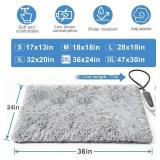 GOLOPET Large Dog Heating Pad 36x24 in with Smart Thermostat Switch and Power Line Protection Tube,Obtained MET and UL Dual Certification,Waterproof Pet Heating Pad with Long Velvet Cloth Cover