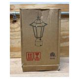 15"H Dusk to Dawn Outdoor Post Light, Modern Black Outdoor Lamp Post Light Fixture, Lamp Posts Exterior Lighting Pole Lantern for Outside Porch Garage Street, Waterproof Aluminum & Glass, 1 Pack, E26