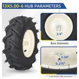 GICOOL 13x5.00-6" Tiller Tire and Wheel,  3/4" Axle Size , 3-1/8" Centered Hub, Compatible with Craftsman & Troy-Bilt Tiller Replacement